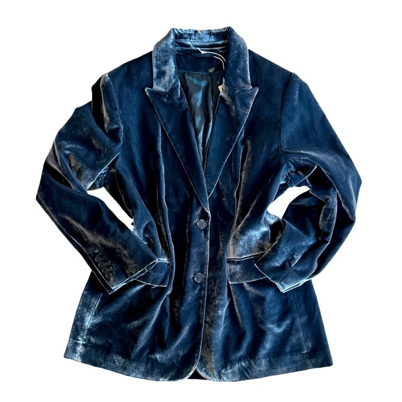 COS Jackets & Blazers - NWT COS Oversized Blue Velvet Blazer